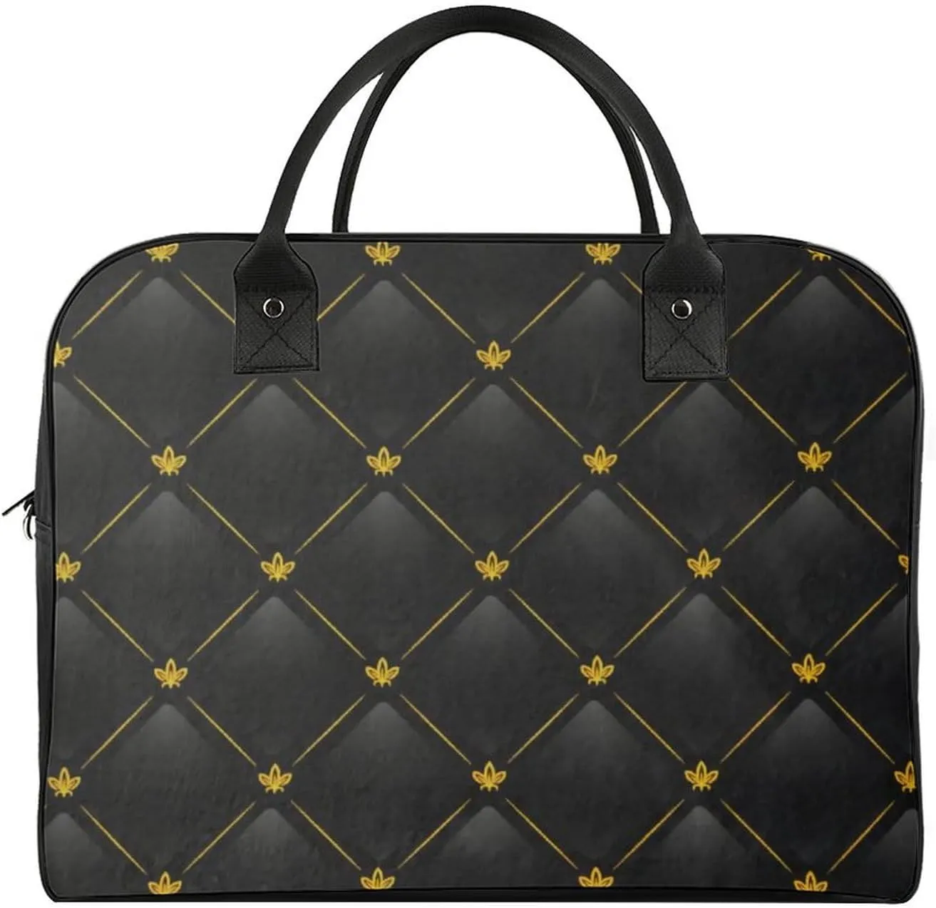 Pink Black Gray Argyle Fashionable Large Capacity Travel Handbag Unisex