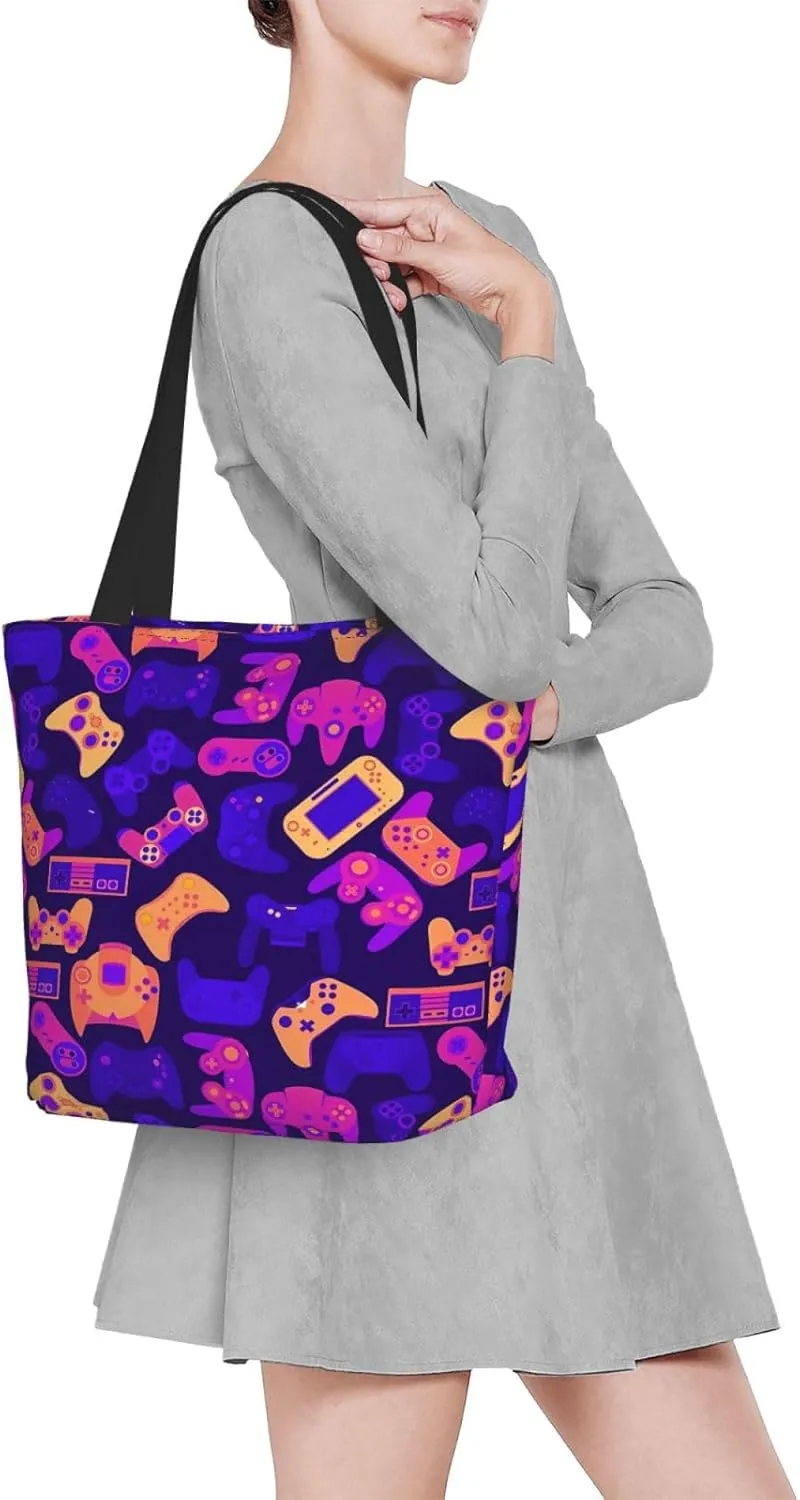 Pink Roses Tote Bag Women Reusable Shopping Bags Shoulder Bag Portable Storage HandBags