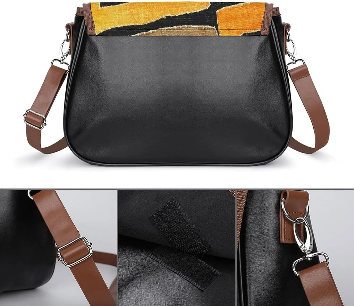 Pink Witch Gothic Pattern Fashionable And Durable Portable Leather Shoulder Bag