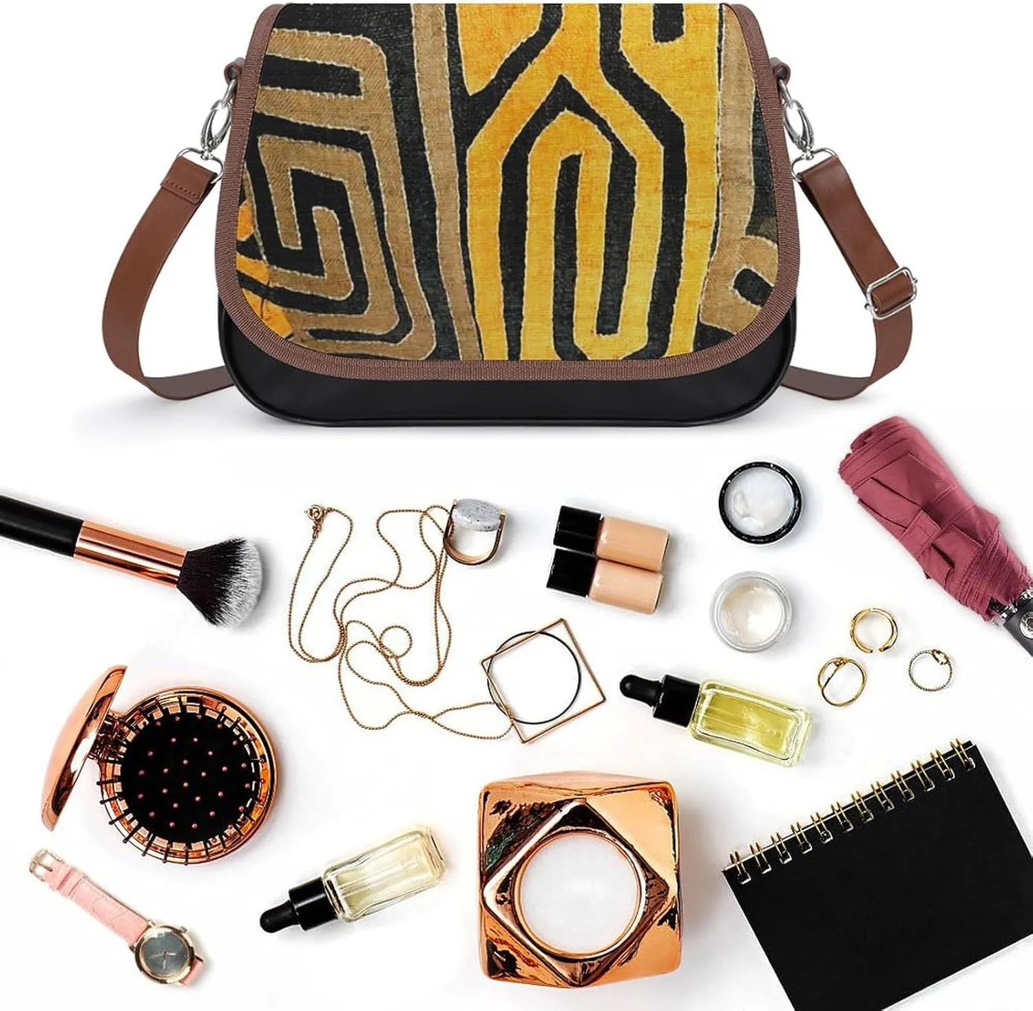 Pink Witch Gothic Pattern Fashionable And Durable Portable Leather Shoulder Bag