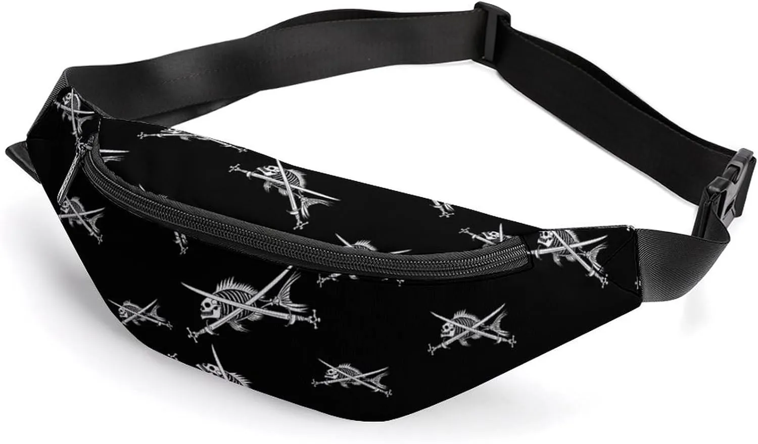 Pirate Fish Cute Fanny Pack Crossbody Lightweight Waist Bag for Men Women Outdoors Sports Hiking