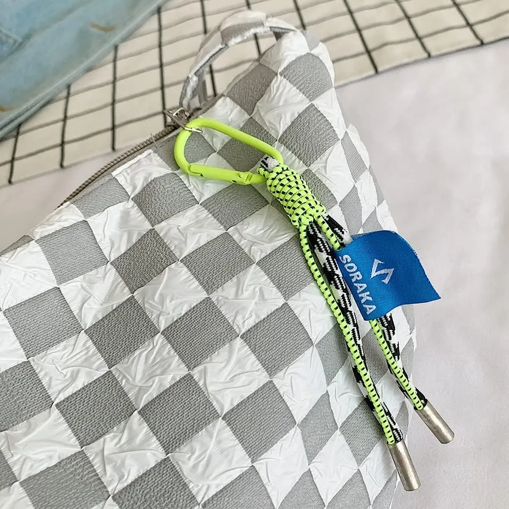 Plaid Crossbody Bag Fashion Half Moon Women Messenger Bag Casual Portable Simple Large Capacity for Weekend Vacation