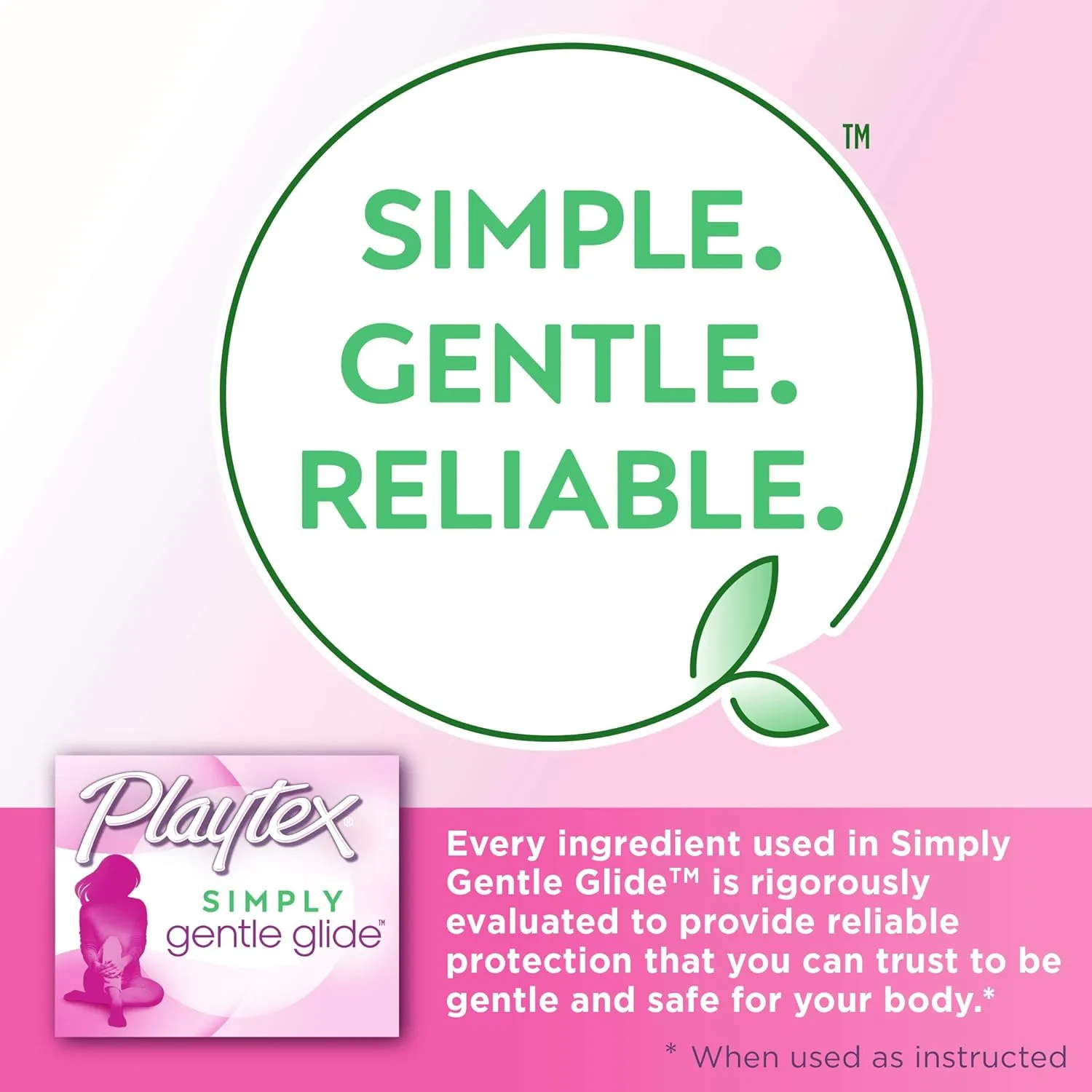 Playtex Simply Gentle Glide Tampons, Regular Absorbency, Fragrance-Free - 120ct (3 Packs of 40ct)