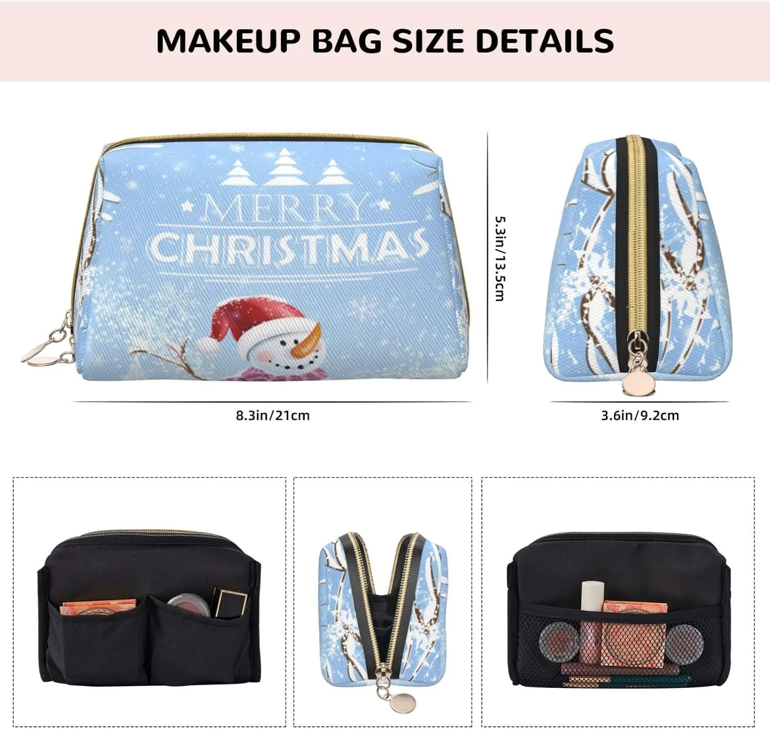 plume Waterproof leather cosmetic bag,Natal Bird Skin Print,large capacity and easy to care for carefor storing cosmetics, toiletries, makeup brushes,Brown