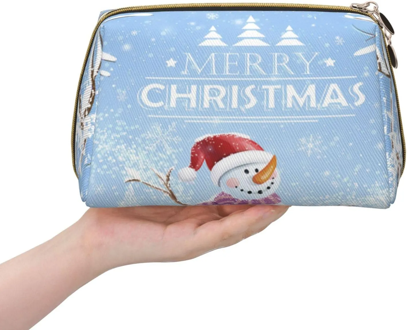 plume Waterproof leather cosmetic bag,Natal Bird Skin Print,large capacity and easy to care for carefor storing cosmetics, toiletries, makeup brushes,Brown