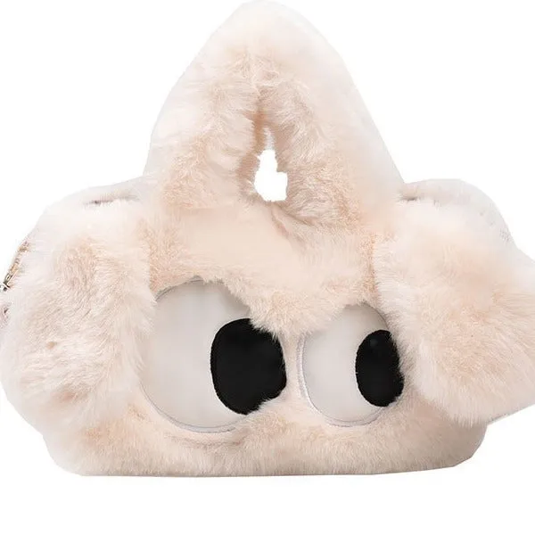 Plush Cute Big Eyes Puppy Oblique Crossbody Bags
