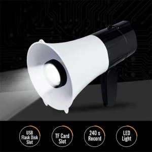 POCHY Fashion Bullhorn Handheld Megaphone Led Lighting Portable Megaphones Recording Bullhorn Speaker Lightweight Outdoor Megaphone Speaker Lightweight