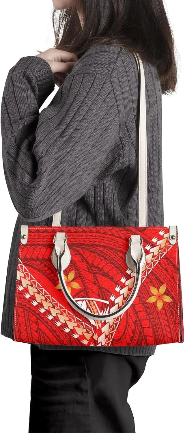 Polynesian Custom Handbag, A Two-Piece Set Of Women'S Single-Shoulder Bag And Wallet Samoan Tribal Pattern Design
