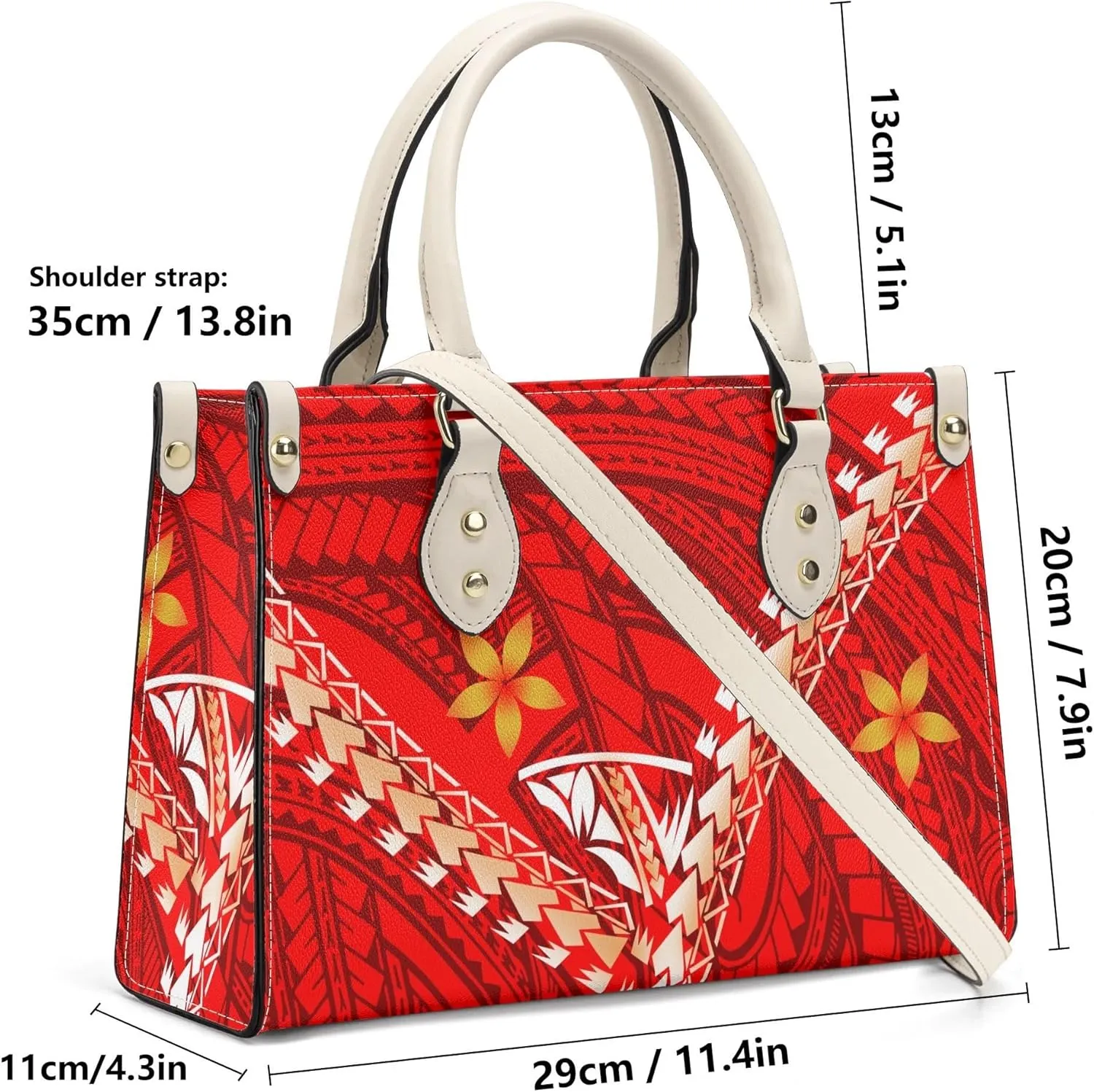 Polynesian Custom Handbag, A Two-Piece Set Of Women'S Single-Shoulder Bag And Wallet Samoan Tribal Pattern Design