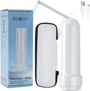 Portable Bidet | Rechargeable Handheld Bidet for Travel | High Pressure Sprayer | 3 Water Pressure Modes| IPX7 Waterproof & Carry Pouch| Perfect for Personal Hygiene