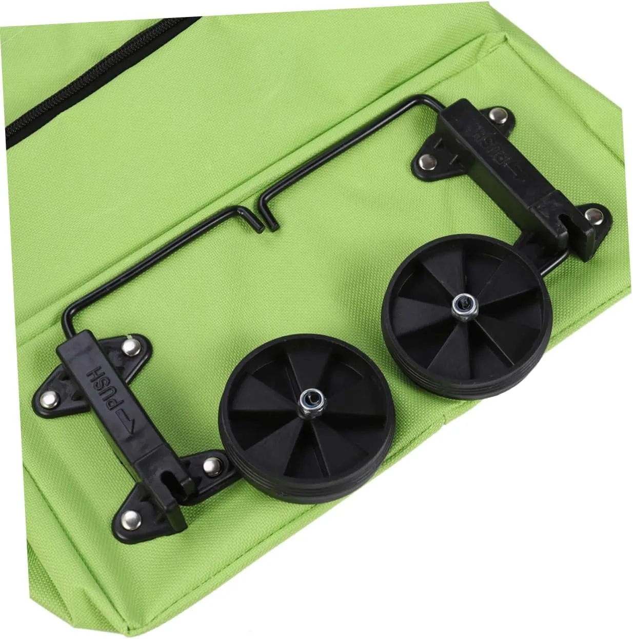 Portable Collapsible Luggage Cart Shopping Trolley for Lightweight Organizer for Groceries Travel Beach Gym and More Green