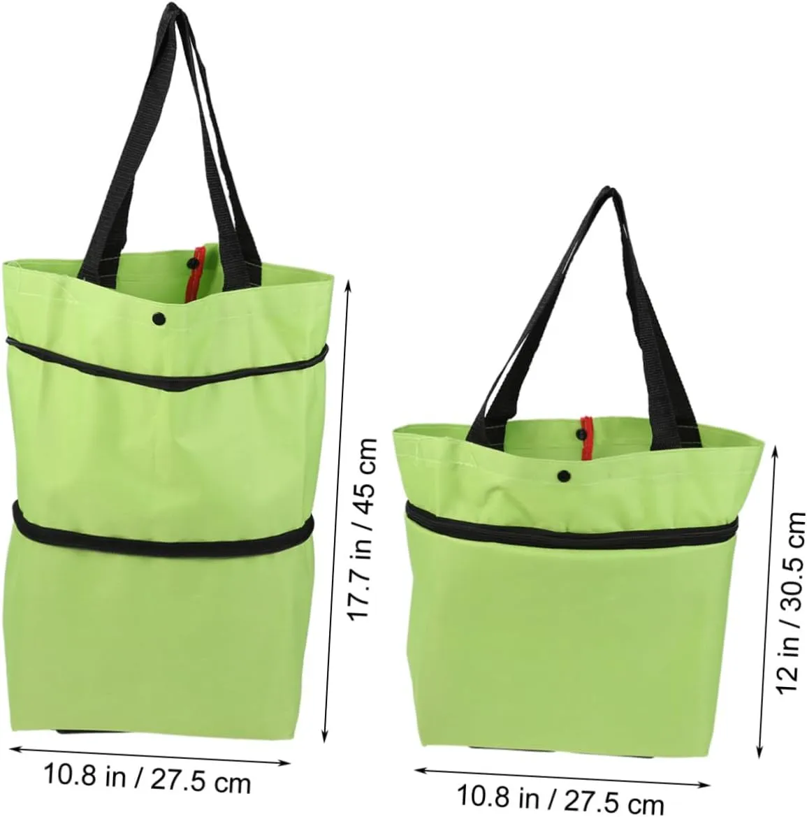 Portable Collapsible Luggage Cart Shopping Trolley for Lightweight Organizer for Groceries Travel Beach Gym and More Green