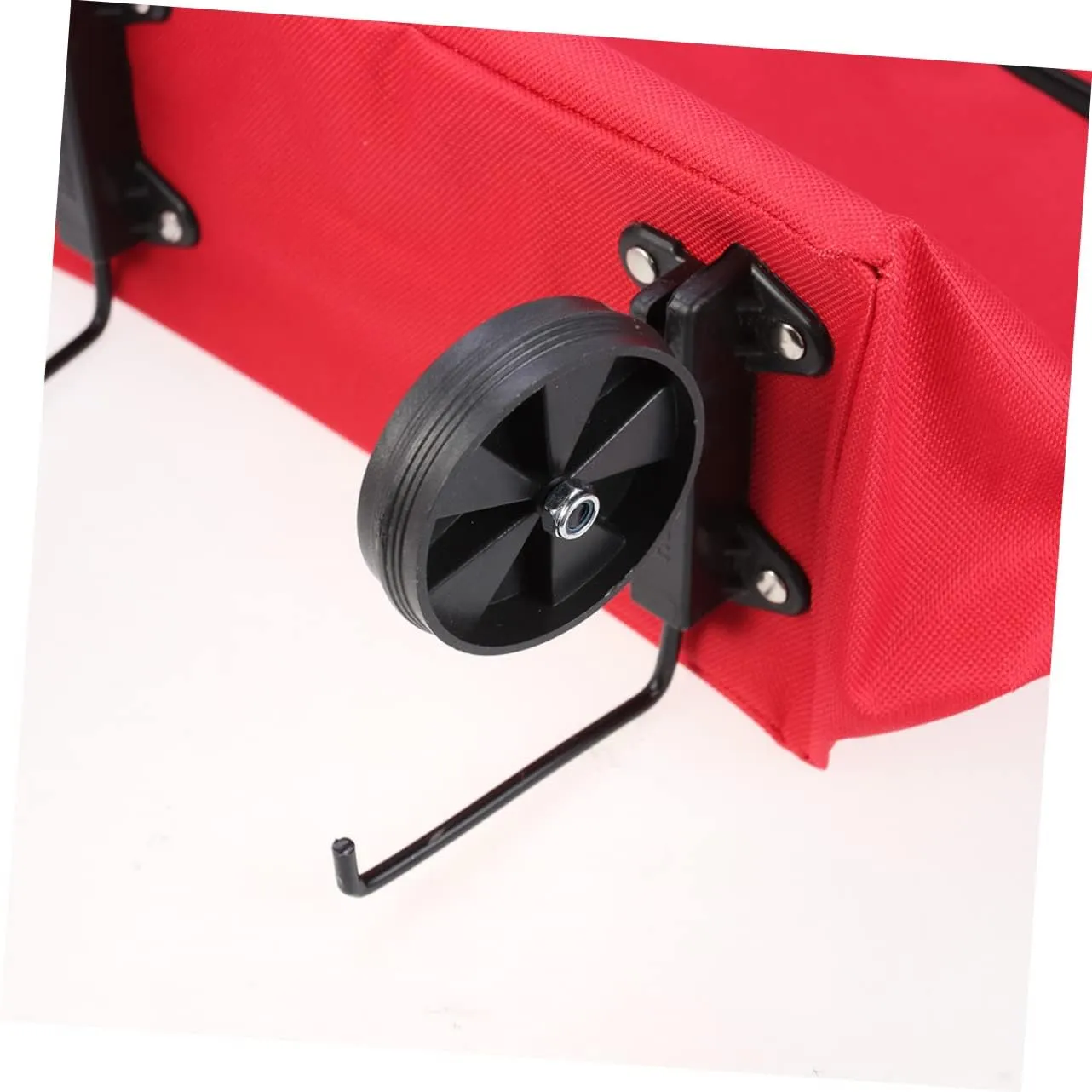 Portable Folded Shopping Cart Lightweight Collapsible Trolley for Vegetables Luggage and More for Shopping Travel and Outdoor Activities Compact Design Red