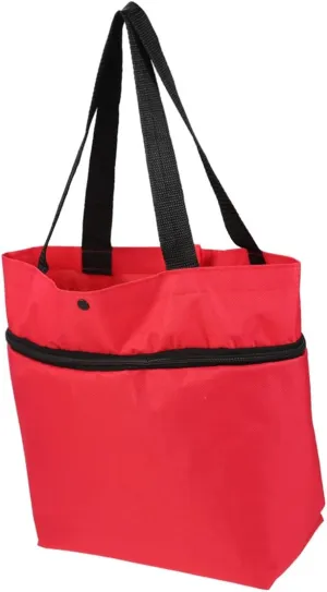 Portable Folded Shopping Cart Lightweight Collapsible Trolley for Vegetables Luggage and More for Shopping Travel and Outdoor Activities Compact Design Red