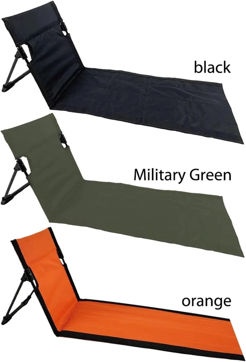 Portable Folding Fit for Seat Without Legs Foldable Stadium Fit for Seat with Backrest Lightweight Camping Chair Fit for Camping Hiking(Black)