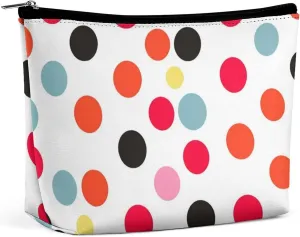 Portable Small Cosmetic Bag Cute Travel Makeup Bag Polka Dot Waterproof Toiletry Bag for Women