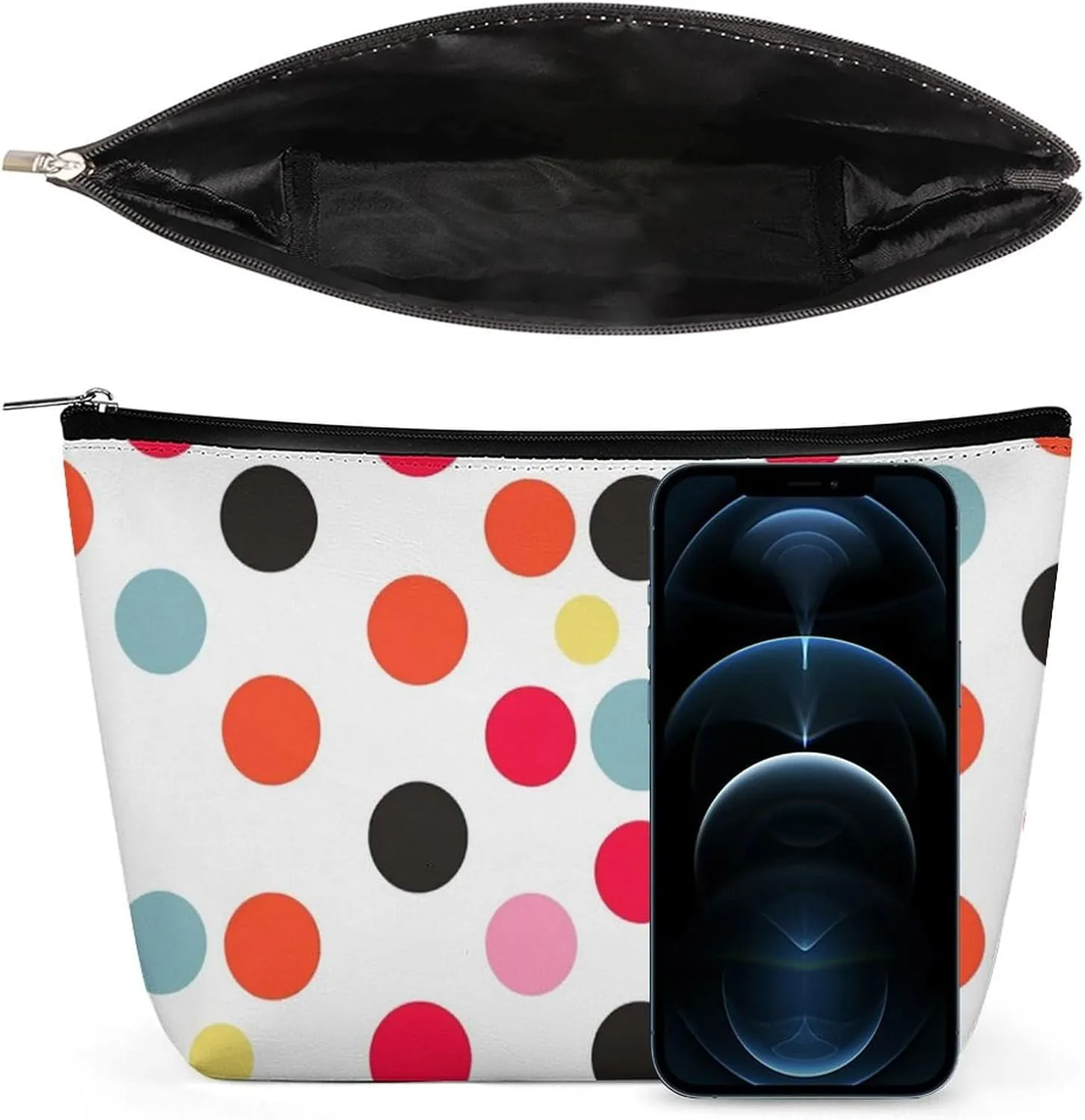 Portable Small Cosmetic Bag Cute Travel Makeup Bag Polka Dot Waterproof Toiletry Bag for Women