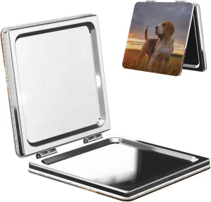 Portrait of A Beagle Dog Women Small Makeup Mirror Portable Pocket Cosmetic Mirror for Travel