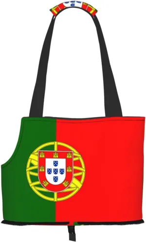 Portuguese Flag Printed Pet Shoulder Bag, Specially Designed for Small Dogs and Cats, Multifunctional Shoulder and Handbag