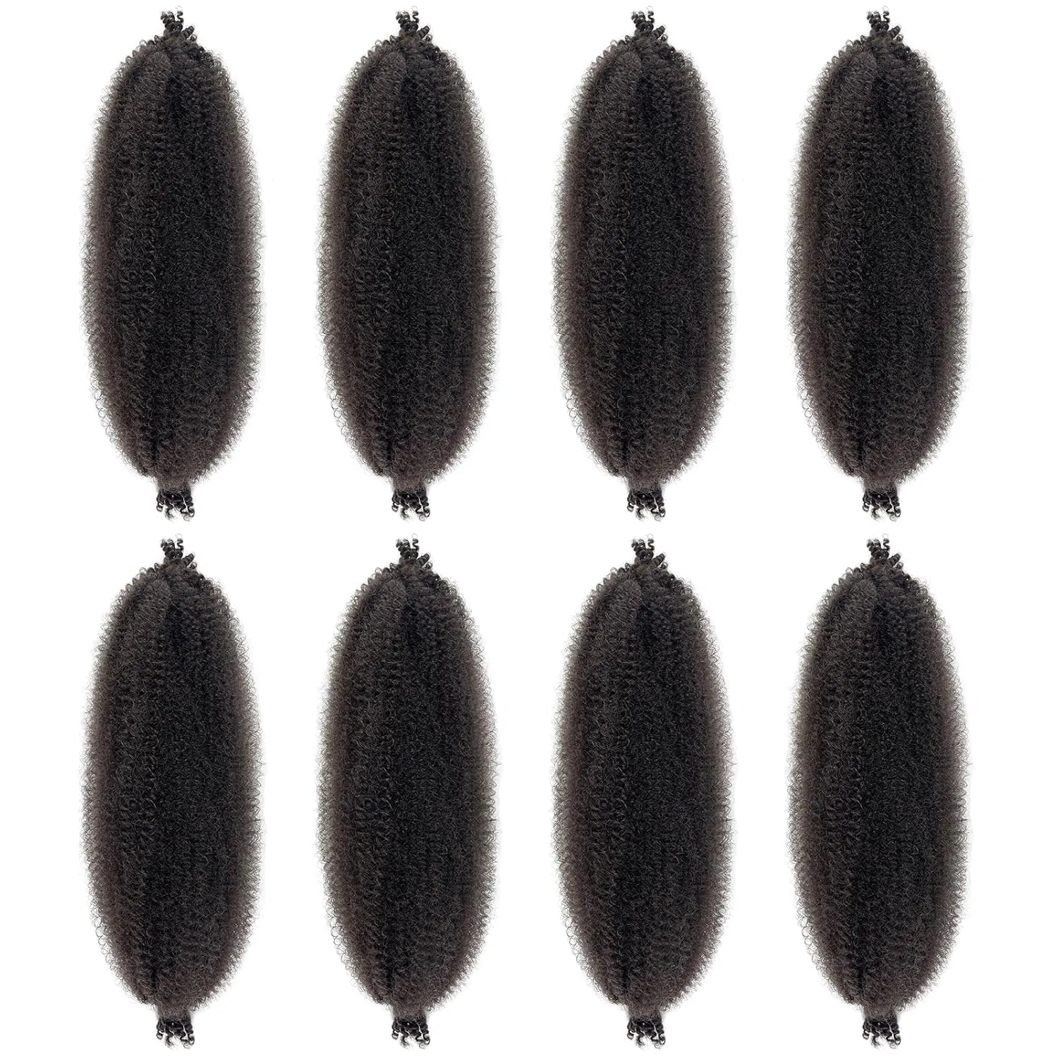 Pre-Fluffed Spring Twist Hair Color 4 Springy Afro Twist Hair 8 Packs Brown Marley Twist Braiding Hair for Distressed Butterfly Locs 16 Inch 4# Spring Twist Crochet Hair Extension (16in 8P 4#)…
