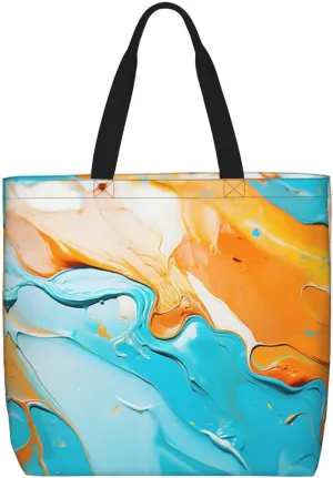 Pretty Flower Print Tote Bag Shoulde Bag Handbag Grocery Bags Reusable For Office Shopping Travel Casual Work Holiday