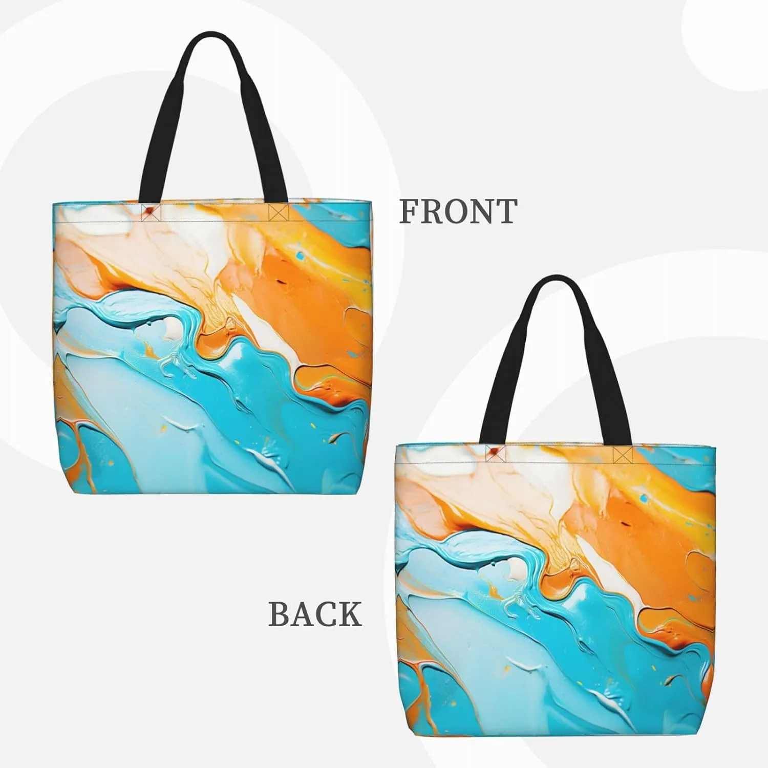 Pretty Flower Print Tote Bag Shoulde Bag Handbag Grocery Bags Reusable For Office Shopping Travel Casual Work Holiday