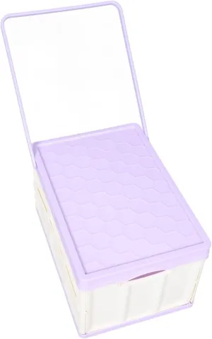 PRETYZOOM Sundries Container Trolley for Shopping Books Box Foldable Clothes Storage Closet Organizer Multi-use Wardrobe Box