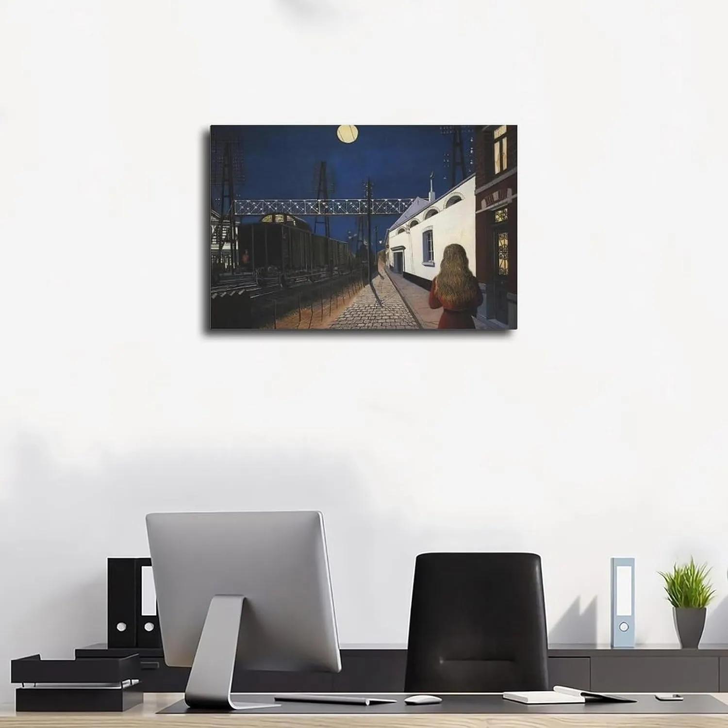 Print Painting S Loneliness by Paul Delvaux Cool Modern Painting Wall Art Poster Canvas - Aesthetic Room Decor Prints for Bedroom, Living Room, Office - Modern Home Decoration Gift IdeaUnframe-style 1
