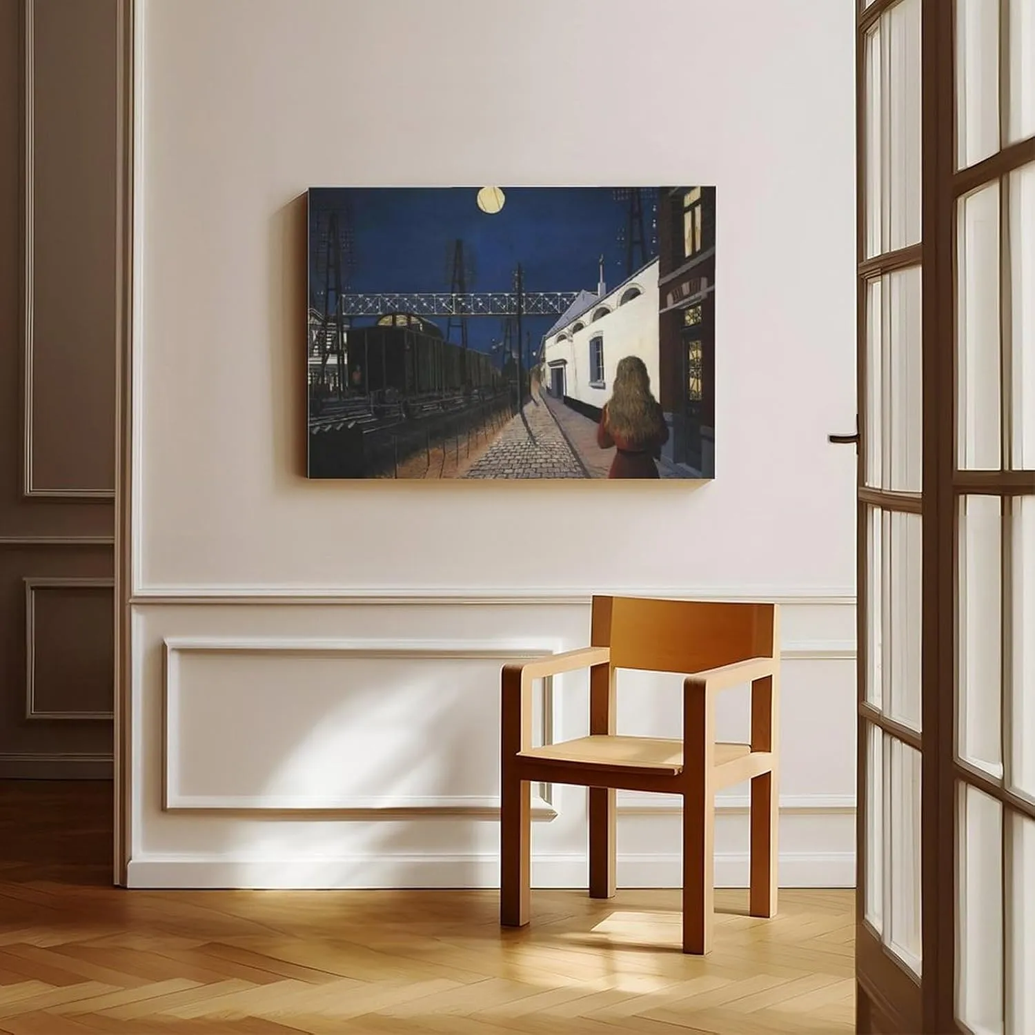 Print Painting S Loneliness by Paul Delvaux Cool Modern Painting Wall Art Poster Canvas - Aesthetic Room Decor Prints for Bedroom, Living Room, Office - Modern Home Decoration Gift IdeaUnframe-style 1