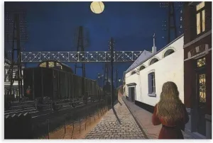 Print Painting S Loneliness by Paul Delvaux Cool Modern Painting Wall Art Poster Canvas - Aesthetic Room Decor Prints for Bedroom, Living Room, Office - Modern Home Decoration Gift IdeaUnframe-style 1