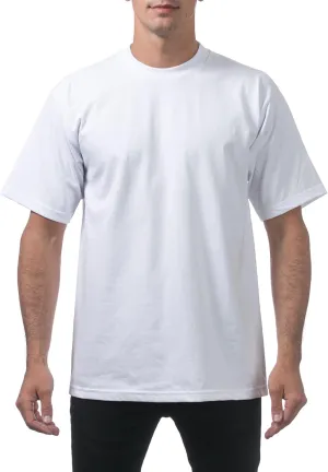 Pro Club Men's Heavyweight Cotton Short Sleeve Crew Neck T-Shirt, Snow White, 4XL-Tall