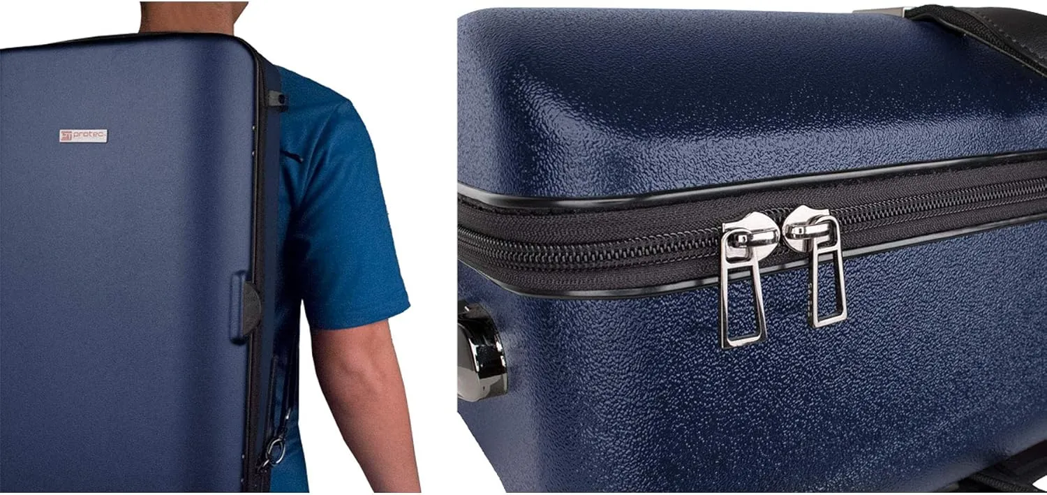 Protec Micro ZIP Triple Trumpet Case with Wheels, Blue, Model BLT301TBX