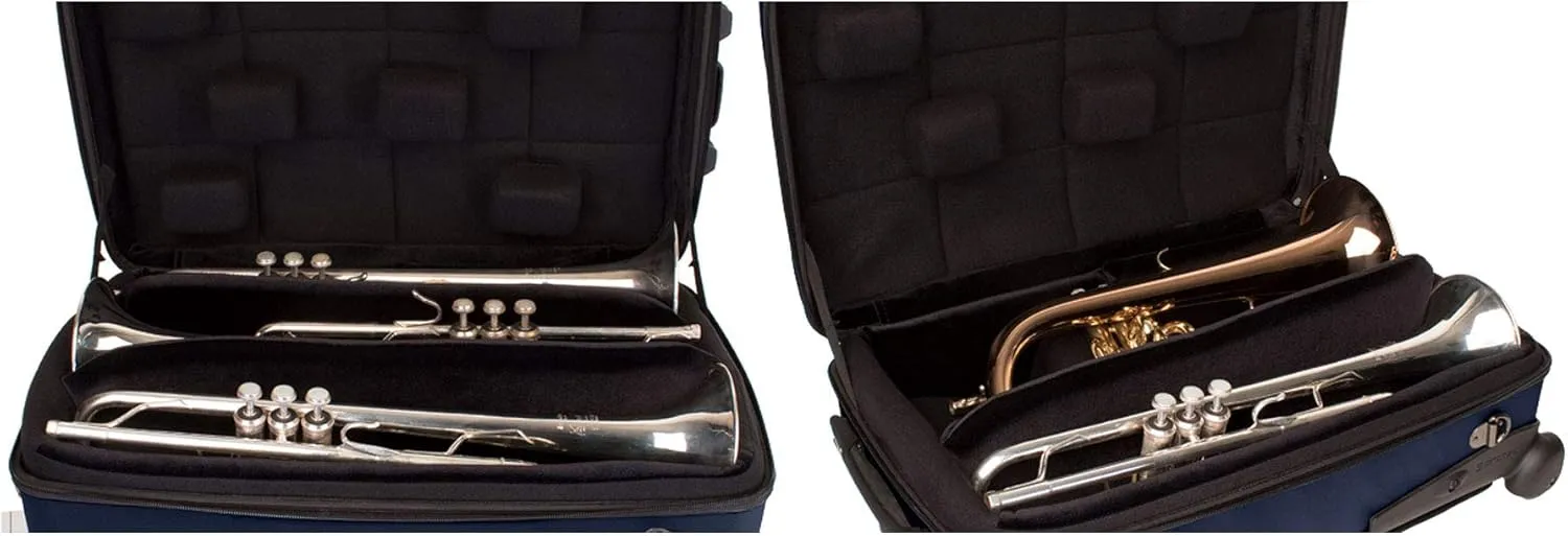 Protec Micro ZIP Triple Trumpet Case with Wheels, Blue, Model BLT301TBX