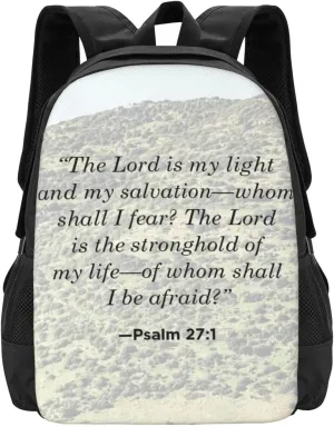 Psalm 27： 1 Lightweight Packable Backpack Travel Casual Large Capacity Daypack Foldable Backpack For Men Women