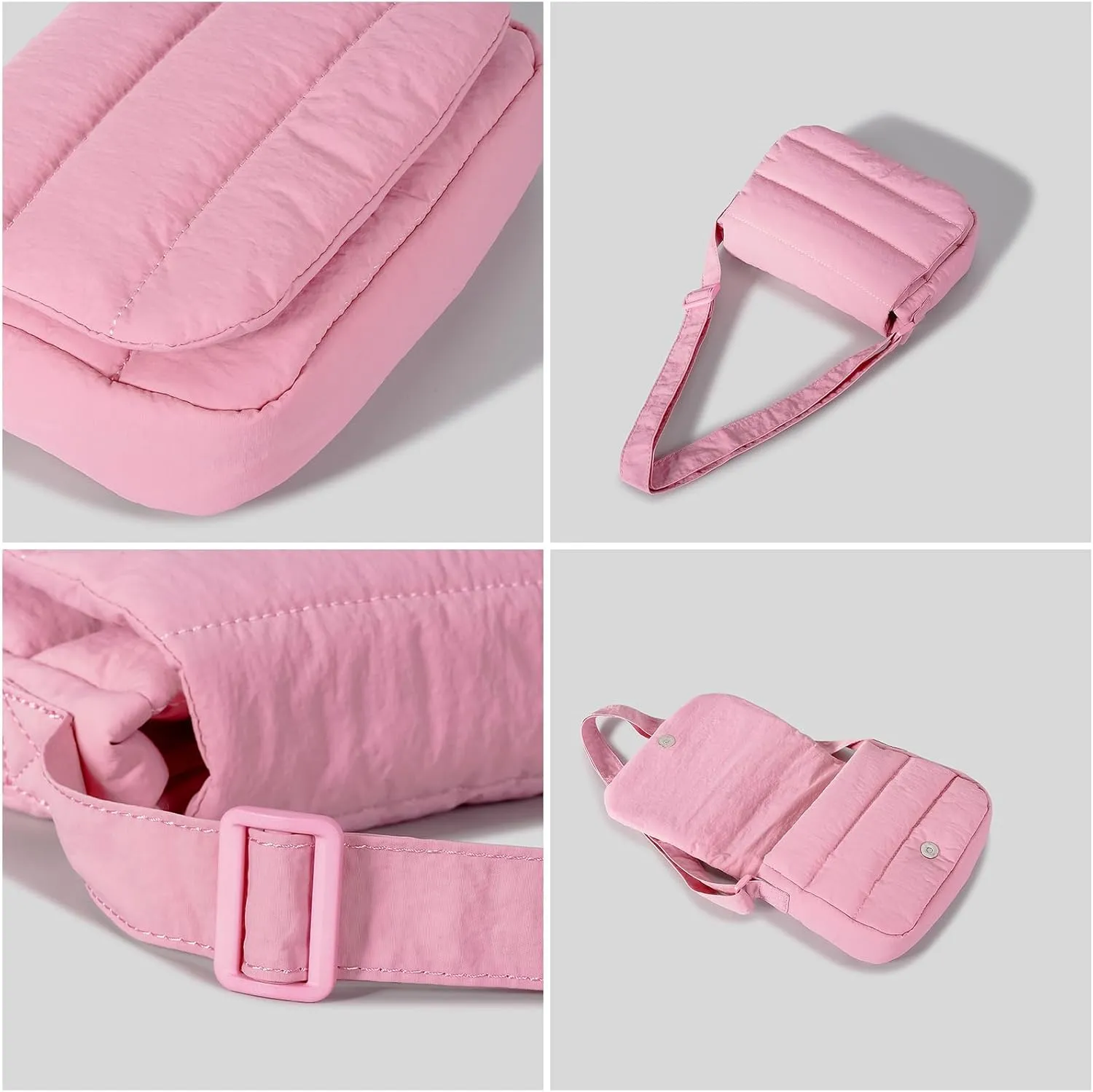 Puffer Bag Small Quilted Tote Bag for Women Nylon Lightweight Shoulder Crossbody Bags Filled with Cotton Purse