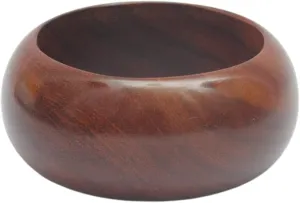 Pure Hands Pretty Tropicalia – Handcrafted Sisoo Wood Bangle, Half-Round Profile, Satin Wax Finish, Lightweight & Elegant, Minimalist & Eco-Friendly Jewelry Studio