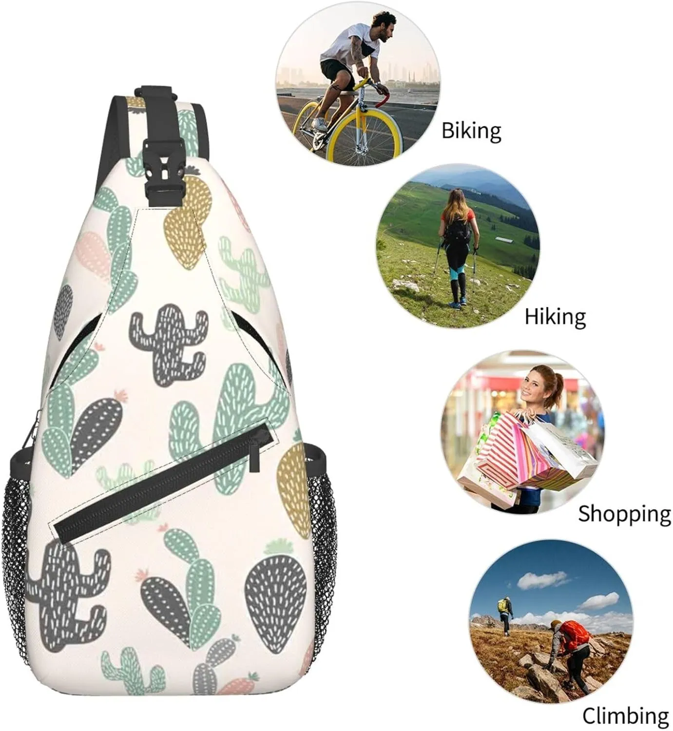 Purple Buffalo Plaid Check Sling Bag Adjustable Crossbody Bag Casual Chest Bags Travel Shoulder Backpack