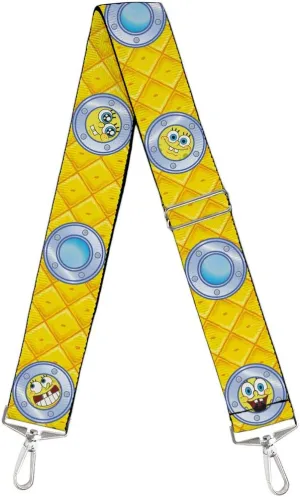 Purse Strap SpongeBob Window Expressions Pineapple Yellows 2 Inches Wide