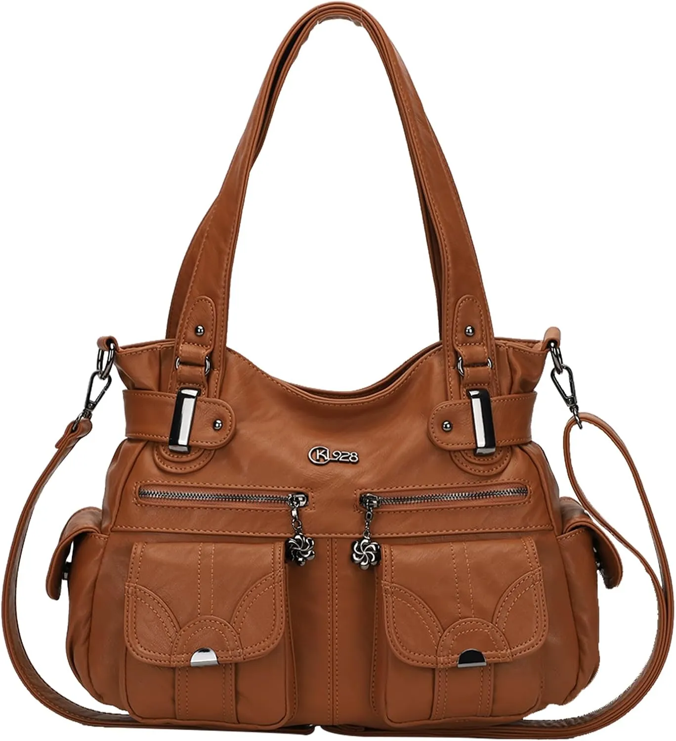 Purses and Handbags for Women Large Hobo Shoulder Bags Soft PU Leather Multi-Pocket Tote Bag