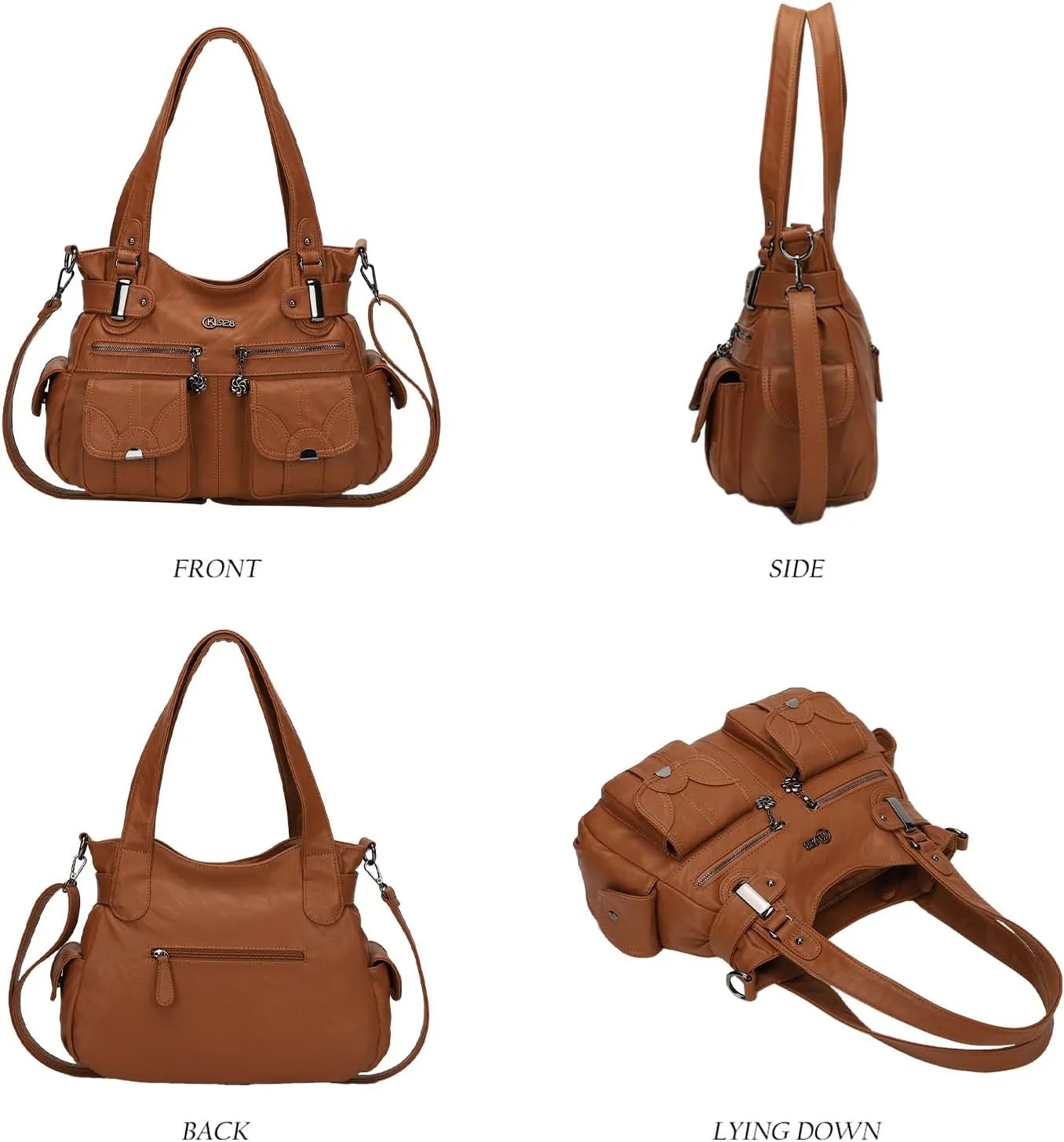 Purses and Handbags for Women Large Hobo Shoulder Bags Soft PU Leather Multi-Pocket Tote Bag