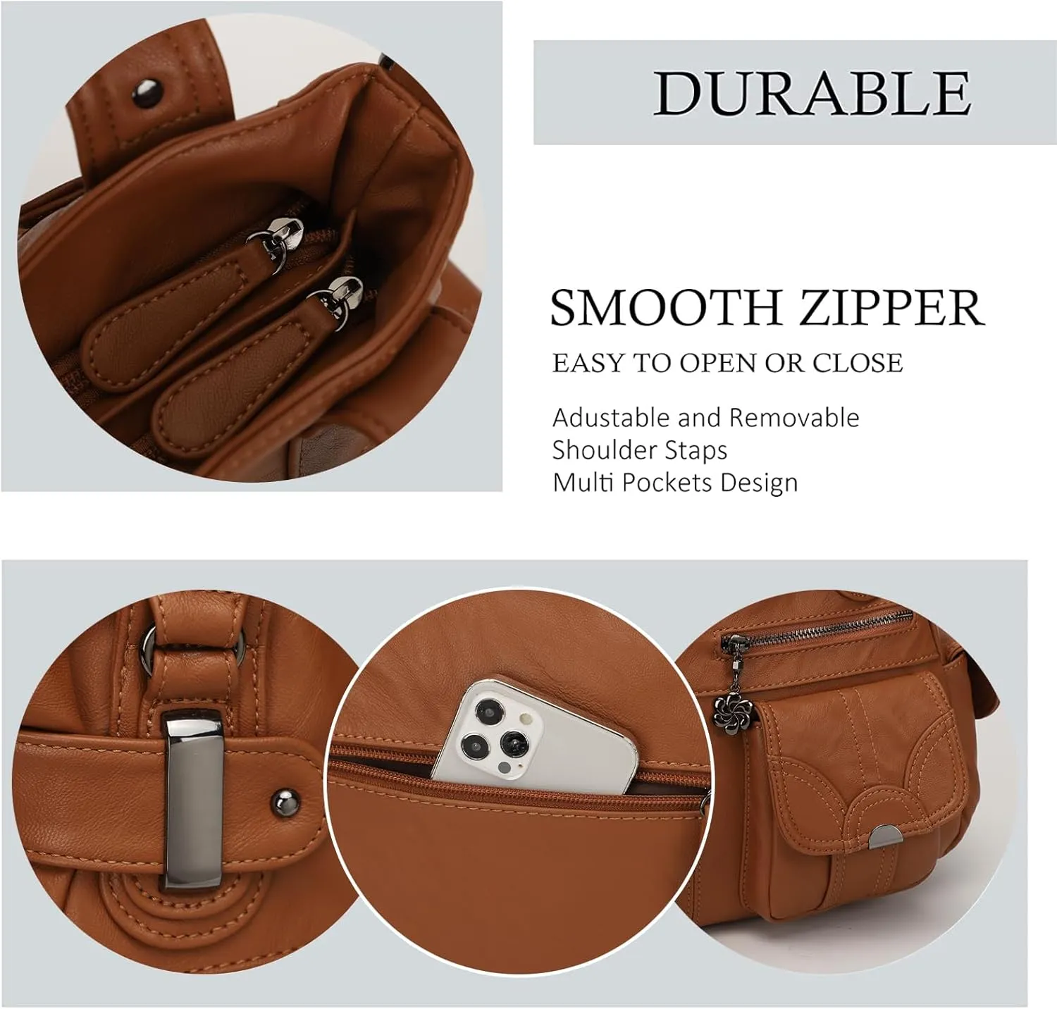 Purses and Handbags for Women Large Hobo Shoulder Bags Soft PU Leather Multi-Pocket Tote Bag