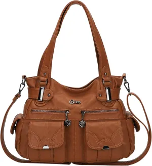 Purses and Handbags for Women Large Hobo Shoulder Bags Soft PU Leather Multi-Pocket Tote Bag