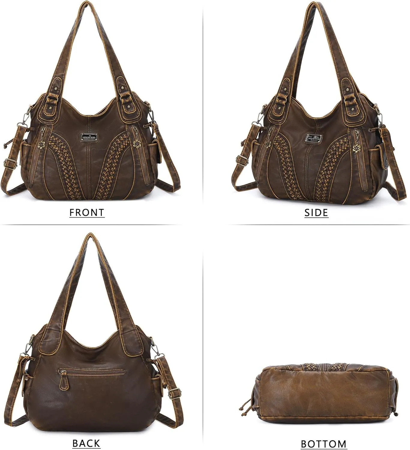 Purses and Handbags Women Fashion Tote Bag Shoulder Bags Top Handle Satchel Purses Washed Synthetic Leather Handbag
