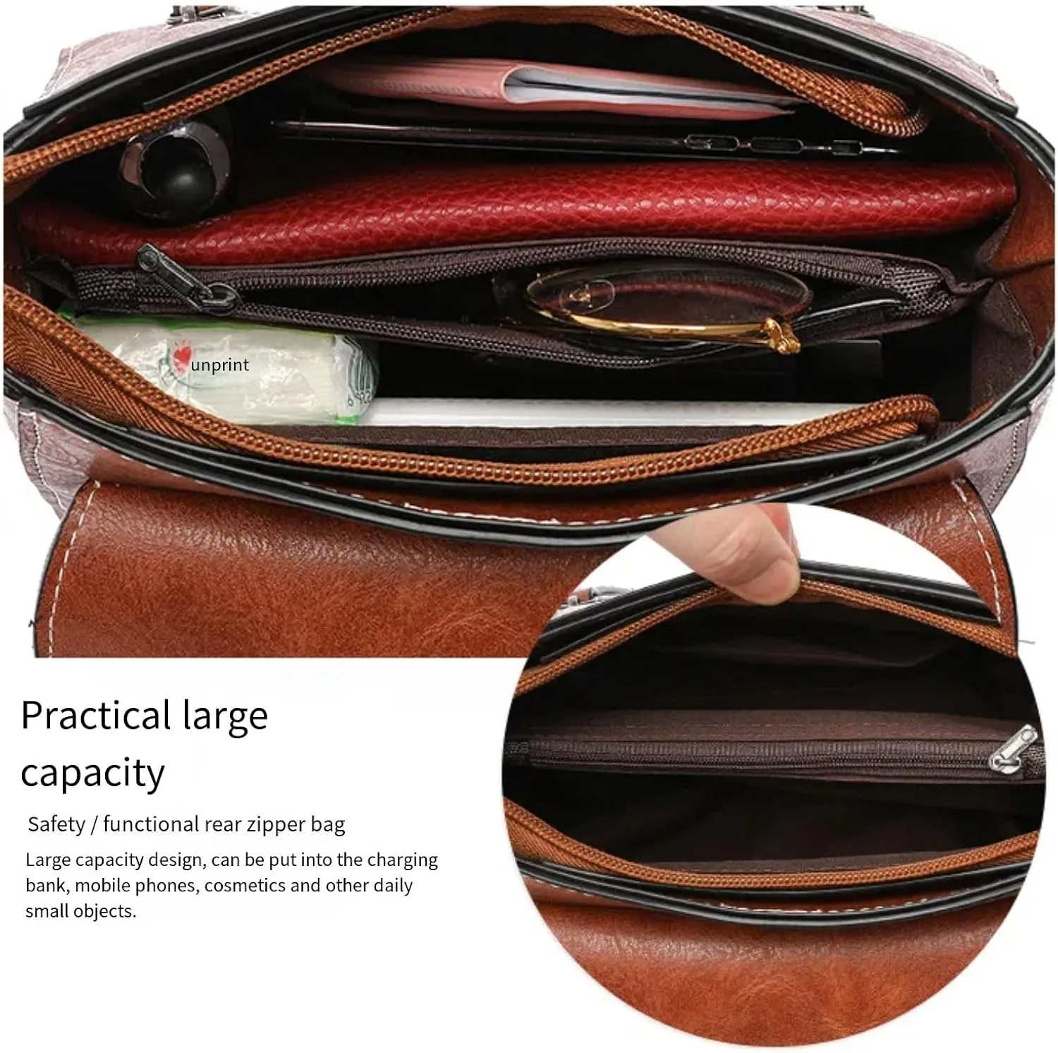 Purses for Women Crossbody Bag Women's Bag Vintage Tote Shoulder Bag Versatile Fashion Small Square Bag