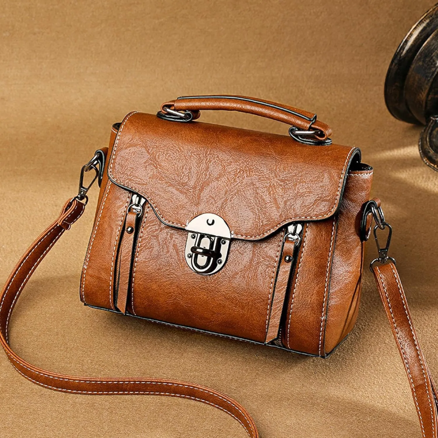 Purses for Women Crossbody Bag Women's Bag Vintage Tote Shoulder Bag Versatile Fashion Small Square Bag
