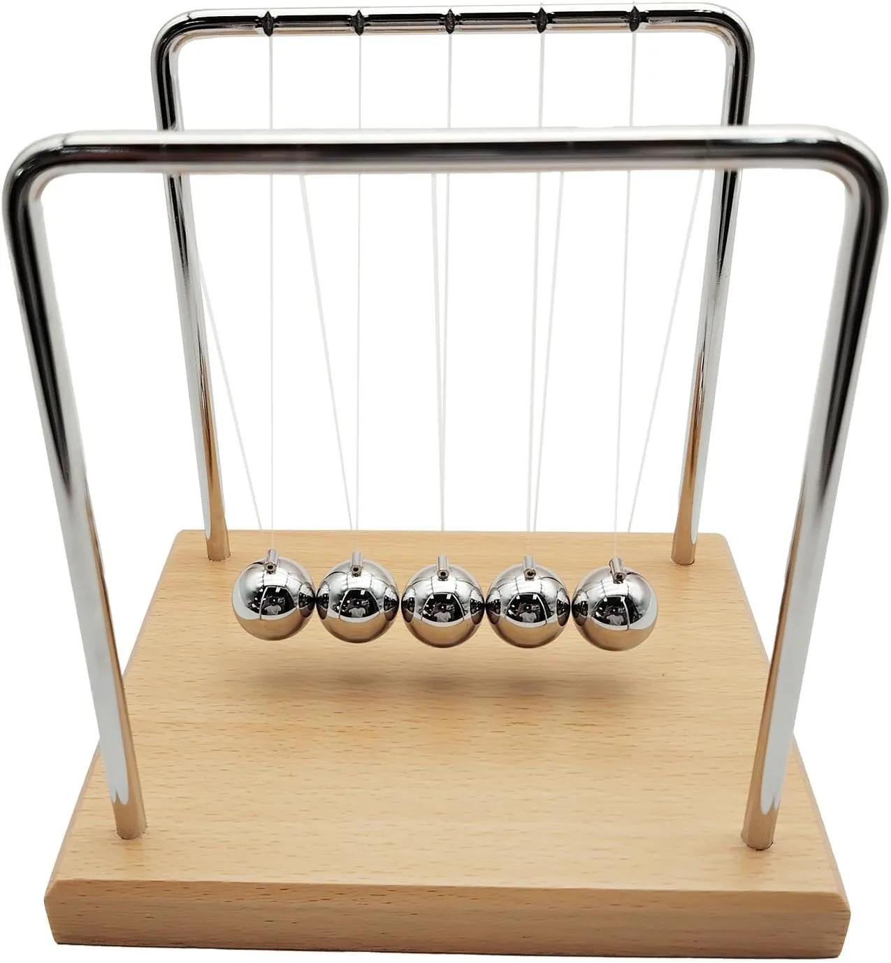 QLKUNLA Newtons Cradle Balance Balls Science Physics Gadget Desktop Decoration Kinetic Motion Toy for Home and Office(Beech)