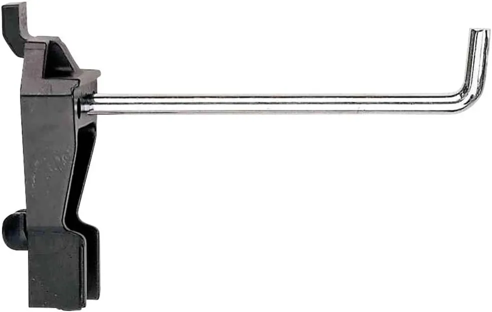 raaco 110778 Angled Hook Clip, Black, 3-Inch/75 mm, Set of 5 Piece