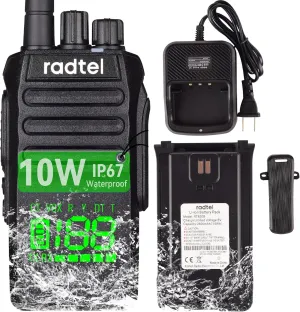 Radtel RT-493 GMRS Radio 10W IP67 Waterproof Handheld, 199 CH Long Range Two Way Radio for Adults, GMRS Repeater Capable, UHF Scanning & Receiving, 2800mAh Type-C Charging