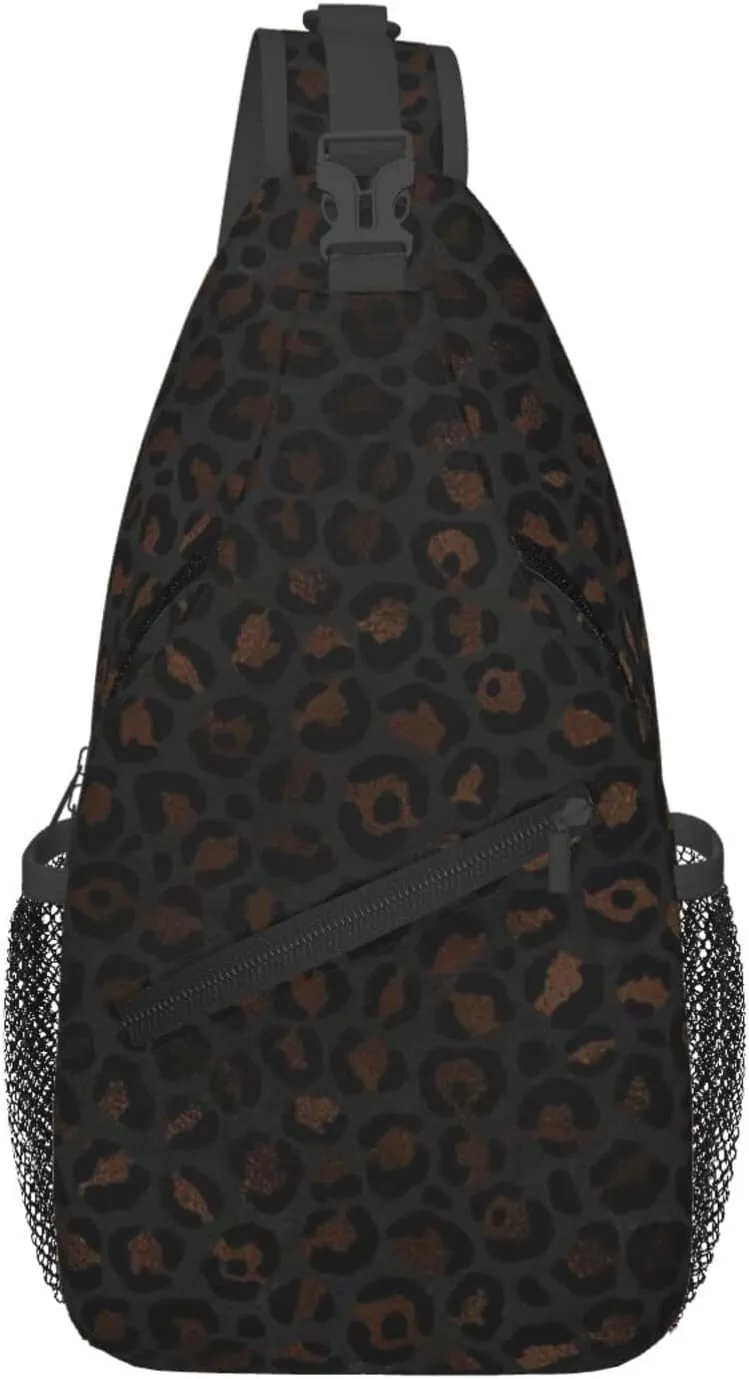 rainbow cheetah Sling Bag Adjustable Crossbody Bag Casual Chest Bags Travel Shoulder Backpack For Women Men
