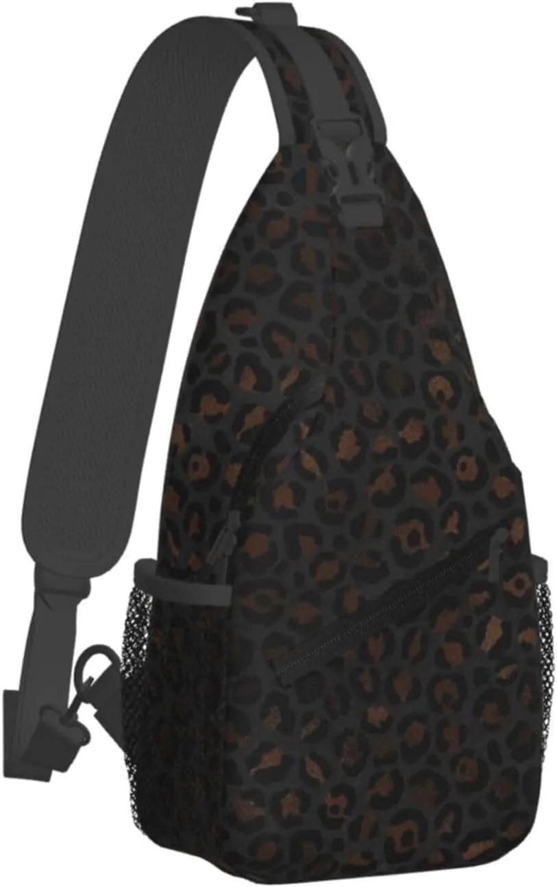 rainbow cheetah Sling Bag Adjustable Crossbody Bag Casual Chest Bags Travel Shoulder Backpack For Women Men
